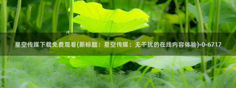 星空传媒小说：星空传媒下载免费观看(新标题：星空传媒：无干扰的在线内容体验)